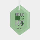 MODERNE BEWERKBARE MINT GROENE AFBEELDING TEKST SJ GLAS ORNAMENT (Voorkant links)
