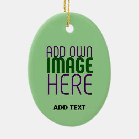 MODERNE BEWERKBARE MINT GROENE AFBEELDING TEKST SJ KERAMISCH ORNAMENT (Achterkant)