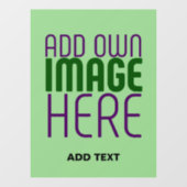 MODERNE BEWERKBARE MINT GROENE AFBEELDING TEKST SJ RAAMSTICKER (Vel)