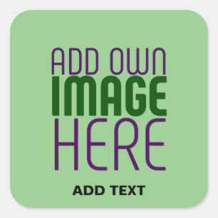 MODERNE BEWERKBARE MINT GROENE AFBEELDING TEKST SJ VIERKANTE STICKER