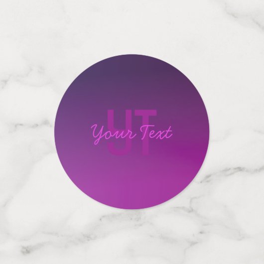 Moderne bewerkbare monografische tekst & Paarse om Confetti (Kleine voorkant)