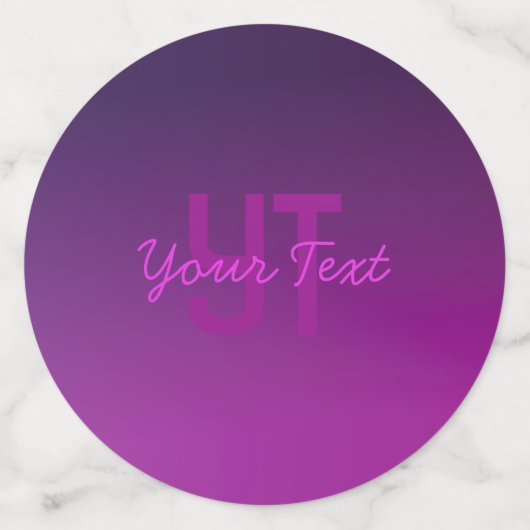 Moderne bewerkbare monografische tekst & Paarse om Confetti (Grote achterkant)