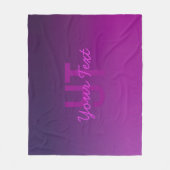 Moderne bewerkbare monografische tekst & Paarse om Fleece Deken (Voorkant)