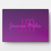 Moderne bewerkbare monografische tekst & Paarse om Fotoplaat (voorkant)