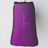 Moderne bewerkbare monografische tekst & Paarse om Golfheadcover (Draai 90)