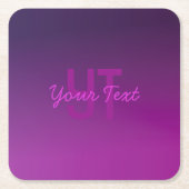 Moderne bewerkbare monografische tekst & Paarse om Kartonnen Onderzetters (Voorkant)