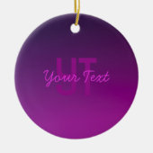 Moderne bewerkbare monografische tekst & Paarse om Keramisch Ornament (Voorkant)