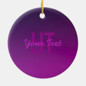 Moderne bewerkbare monografische tekst & Paarse om Keramisch Ornament (Achterkant)