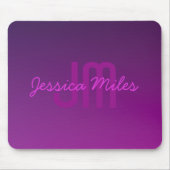 Moderne bewerkbare monografische tekst & Paarse om Muismat (Voorkant)