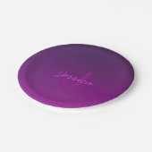 Moderne bewerkbare monografische tekst & Paarse om Papieren Bordje (Gekanteld)