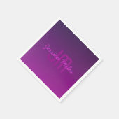 Moderne bewerkbare monografische tekst & Paarse om Servet (Hoek)