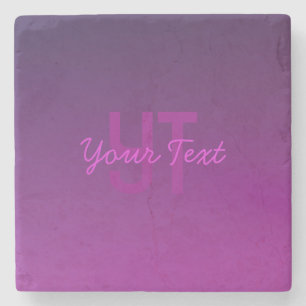 Moderne bewerkbare monografische tekst & Paarse om Stenen Onderzetter