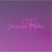 Moderne bewerkbare monografische tekst & Paarse om Sticker (Voorkant)