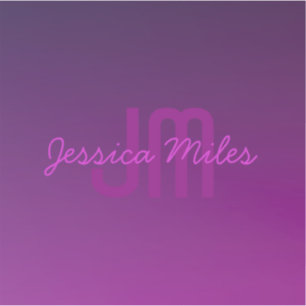 Moderne bewerkbare monografische tekst & Paarse om Sticker