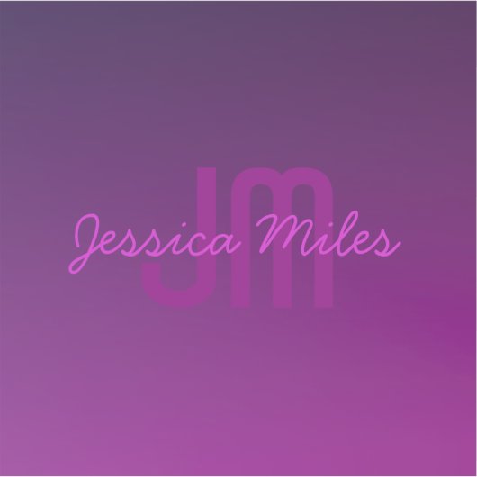 Moderne bewerkbare monografische tekst & Paarse om Sticker (Voorkant)