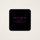 Moderne bewerkbare monografische tekst & Paarse om Vierkante Visitekaartjes (Achterkant)