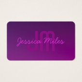 Moderne bewerkbare monografische tekst & Paarse om Visitekaartje (Voorkant)