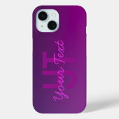 Moderne bewerkbare monogramtekst & paarse Ombre Case-Mate iPhone Case (Achterkant)