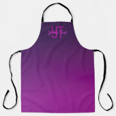 Moderne bewerkbare monogramtekst & paarse ombre schort (Voorkant)