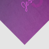 Moderne bewerkbare monogramtekst & paarse ombre tissuepapier (Detail)