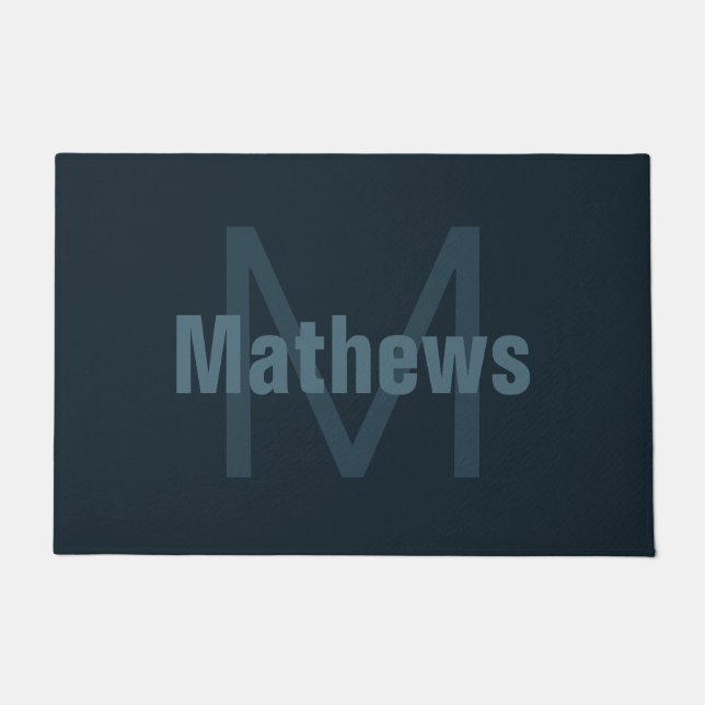 Moderne bewerkbare naam deurmat (Voorkant)