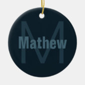 Moderne bewerkbare naam keramisch ornament (Voorkant)