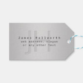 Moderne bewerkbare naam & slogan | Grijs verloop Cadeaulabel (Voorkant (Horizontaal))