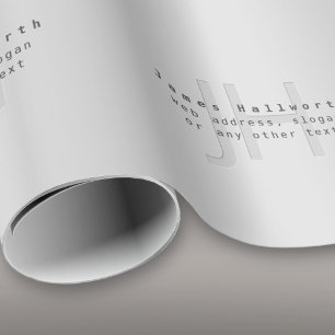 Moderne bewerkbare naam & slogan grijs verloop cadeaupapier