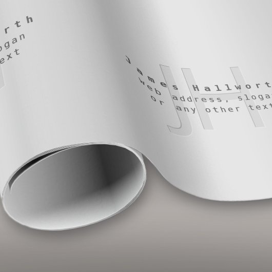 Moderne bewerkbare naam & slogan | Grijs verloop Cadeaupapier