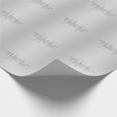 Moderne bewerkbare naam & slogan | grijs verloop  cadeaupapier (Hoek)