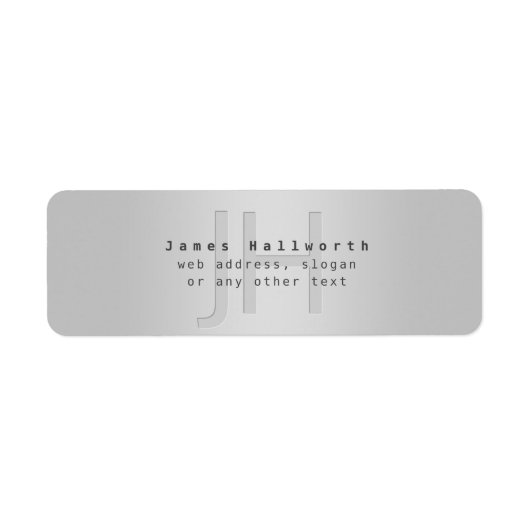 Moderne bewerkbare naam & slogan | Grijs verloop Etiket (Voorkant)