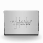 Moderne bewerkbare naam & slogan | Grijs verloop Fotoblokken (Voorkant)