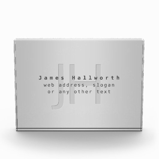 Moderne bewerkbare naam & slogan | Grijs verloop Fotoblokken (Voorkant)