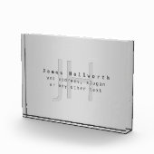 Moderne bewerkbare naam & slogan | Grijs verloop Fotoblokken (Rechts)