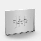 Moderne bewerkbare naam & slogan | Grijs verloop Fotoblokken (Links)