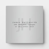 Moderne bewerkbare naam & slogan | Grijs verloop Fotoplaat (Voorkant)