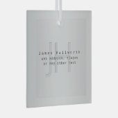 Moderne bewerkbare naam & slogan | Grijs verloop Glas Ornament (Voorkant Rechts)