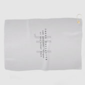 Moderne bewerkbare naam & slogan | Grijs verloop Golfhanddoek (Horizontaal)