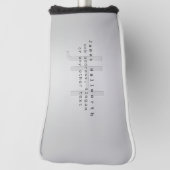 Moderne bewerkbare naam & slogan | Grijs verloop Golfheadcover (Draai 90)