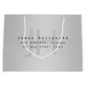 Moderne bewerkbare naam & slogan | Grijs verloop Groot Cadeauzakje (Voorkant)