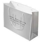 Moderne bewerkbare naam & slogan | Grijs verloop Groot Cadeauzakje (Achterkant Gekanteld)