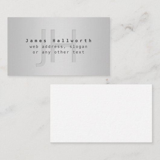Moderne bewerkbare naam & slogan | Grijs verloop Informatiekaartje (Voorkant / Achterkant)