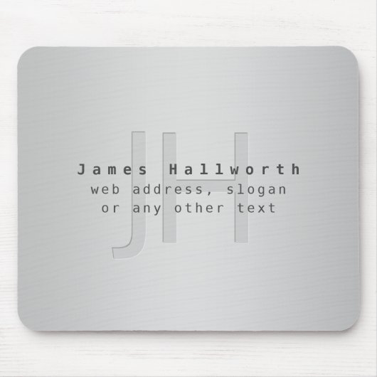 Moderne bewerkbare naam & slogan | Grijs verloop Muismat (Voorkant)