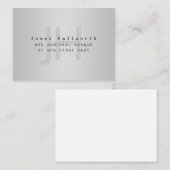 Moderne bewerkbare naam & slogan | Grijs verloop Notitiekaartje (Voorkant / Achterkant)