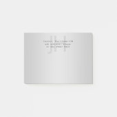 Moderne bewerkbare naam & slogan | Grijs verloop Post-it® Notes (Voorkant)
