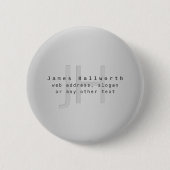 Moderne bewerkbare naam & slogan | Grijs verloop Ronde Button 5,7 Cm (Voorkant)