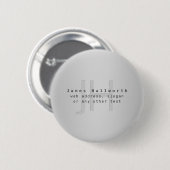 Moderne bewerkbare naam & slogan | Grijs verloop Ronde Button 5,7 Cm (Voorkant /achterkant)