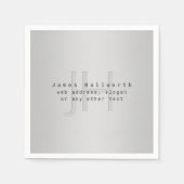 Moderne bewerkbare naam & slogan | Grijs verloop Servet (Voorkant)