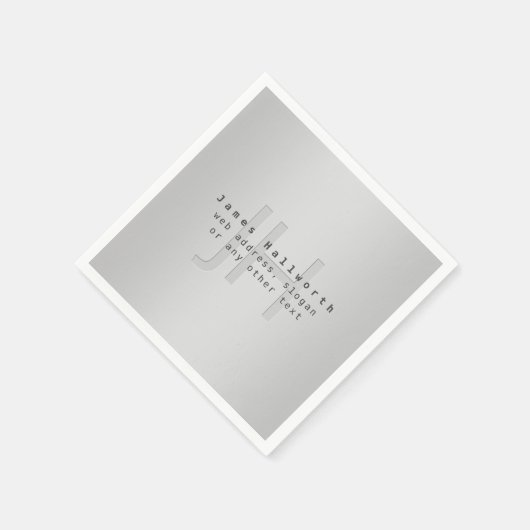 Moderne bewerkbare naam & slogan | Grijs verloop Servet (Hoek)