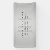 Moderne bewerkbare naam & slogan | grijs verloop  spandoek (Verticaal)